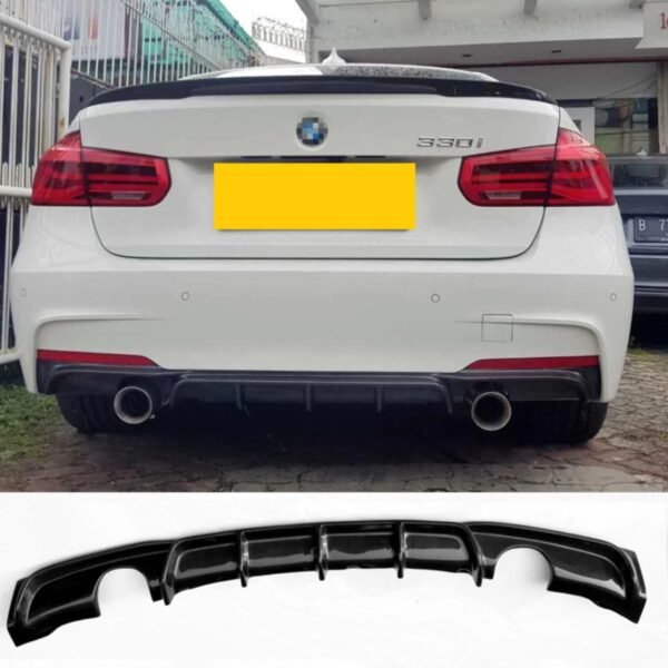 BMW F30 F31 3 Series Gloss Black Rear Diffuser Dual Exhaust 12 19 副本